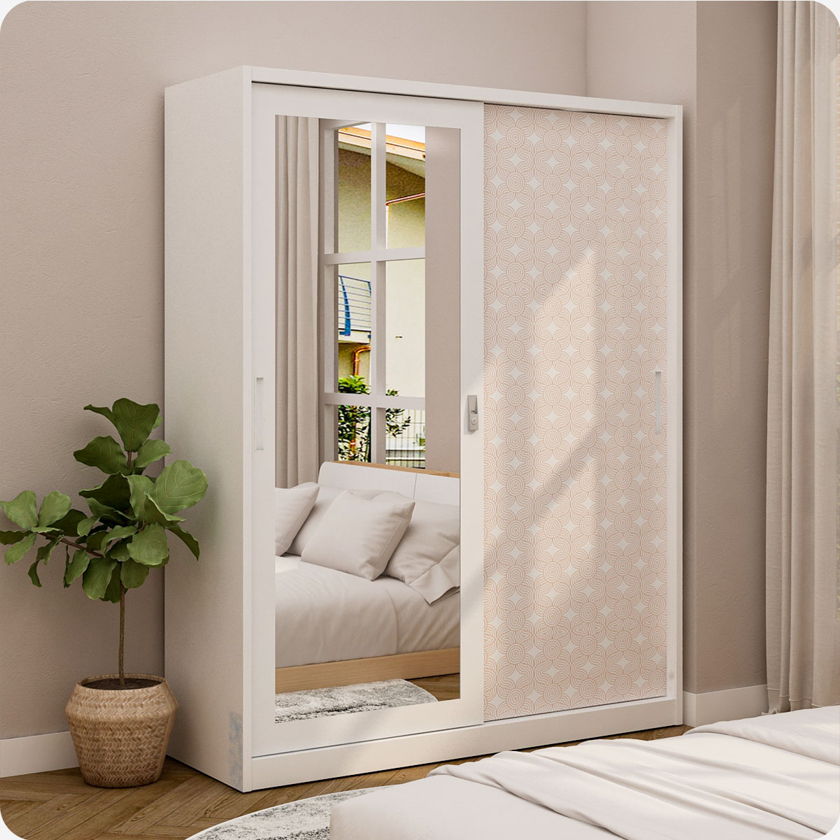 PIRA BAVARIAN - WURF 150 MWDSL LEMARI PAKAIAN BESI SLIDING / PINTU GESER warna WHITE - BAVARIAN - foto 2