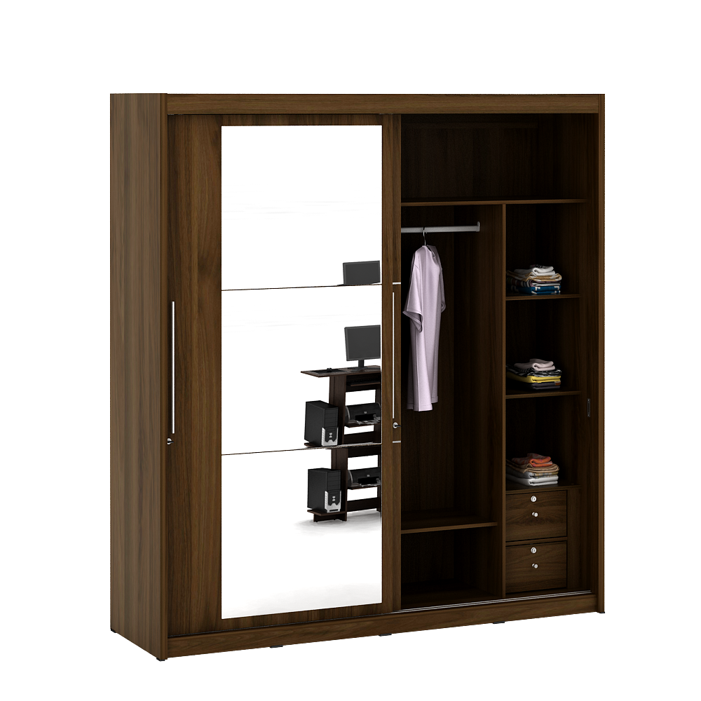 PIRA BAVARIAN - WARKING WDSL 200GL LEMARI PAKAIAN warna BROWN WALNUT - BAVARIAN - foto 7