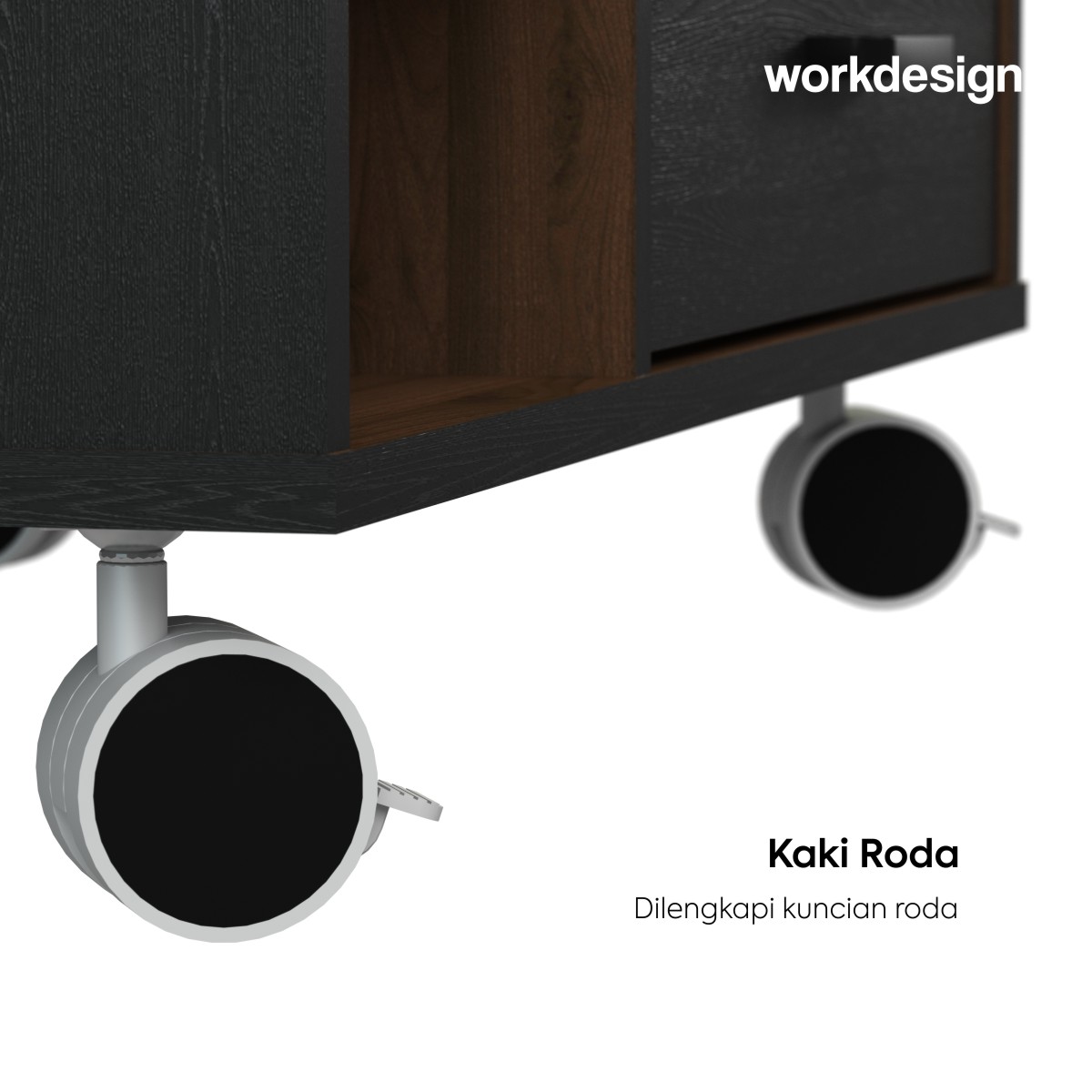 WORKDESIGN CODA PD80 PEDESTAL / LEMARI LACI / LEMARI ARSIP KANTOR warna BLACK OAK - WORKDESIGN - foto 4