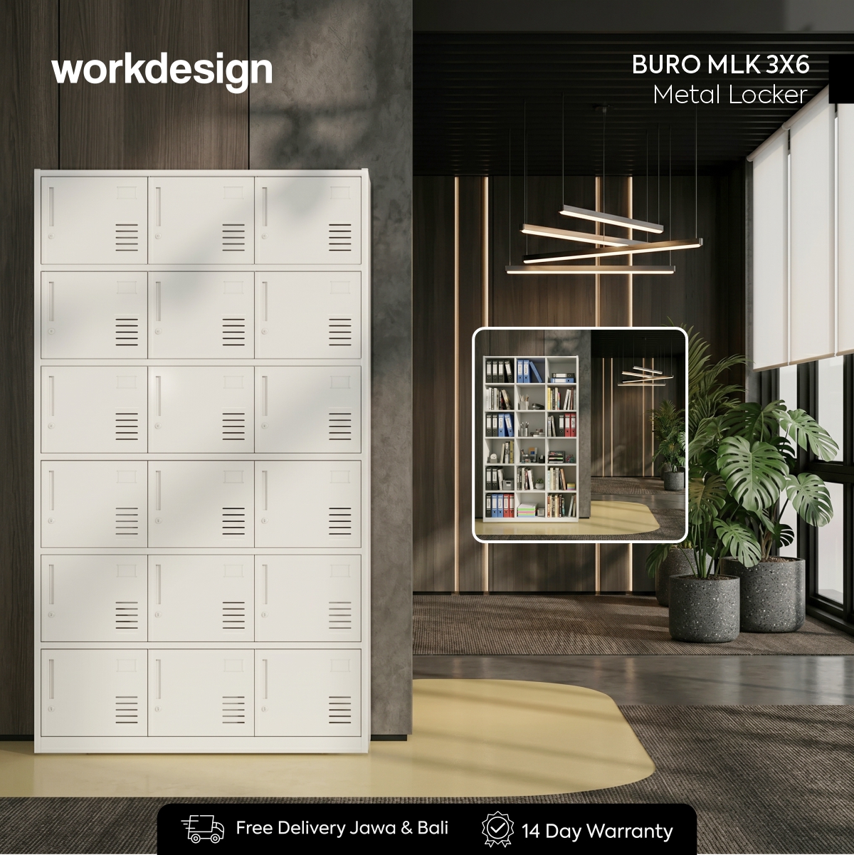 WORKDESIGN BURO MLK 3X6 LOKER BESI / LEMARI LOKER warna WHITE - WORKDESIGN - foto 1