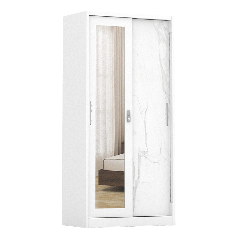 PIRA - CATTA 90 MWDSL LEMARI PAKAIAN BESI SLIDING / PINTU GESER warna LIGHT MARBLE - PIRA - foto 2