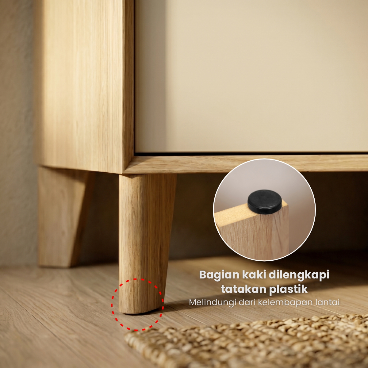 PIRA - LUCA CH4 LEMARI LACI 4 SUSUN / LEMARI SUSUN / DRAWER warna EURO OAK - LIGHT TAUPE - PIRA - foto 8