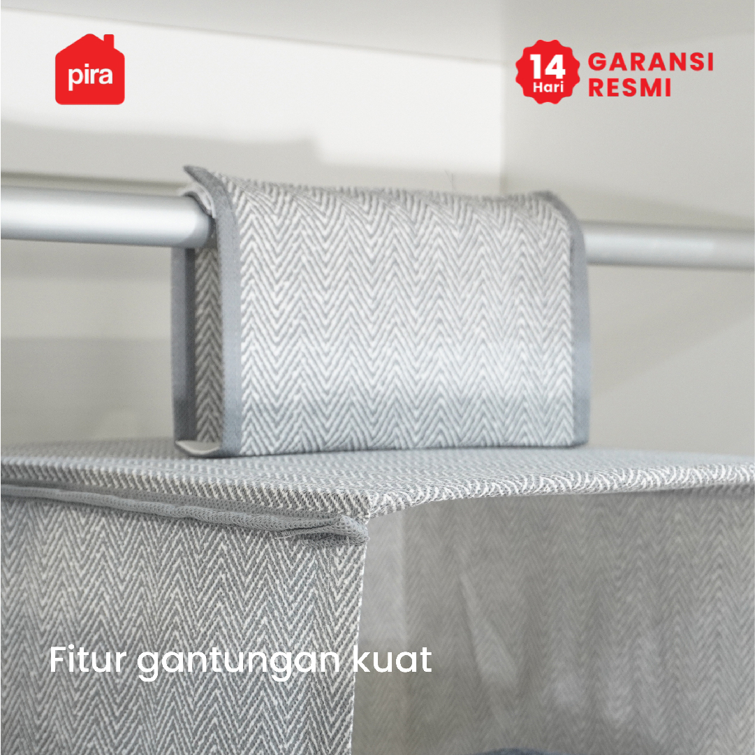 PIRA HOME - YORI CR 5 RAK PAKAIAN GANTUNG / RAK ORGANIZER LEMARI GANTUNG warna DARK GREY - PIRA HOME - foto 3