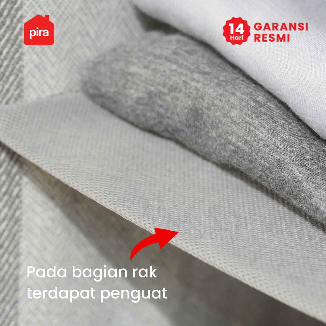 PIRA HOME - YORI CR 5 RAK PAKAIAN GANTUNG / RAK ORGANIZER LEMARI GANTUNG warna DARK GREY - PIRA HOME - foto 7