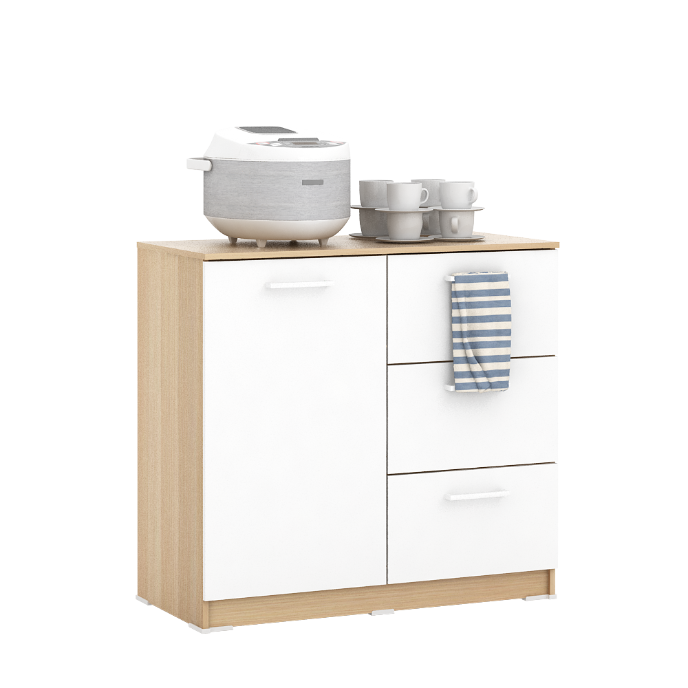 PIRA METROPOLIS OX - ARUNA SB80 BUFET / RAK DAPUR / KITCHEN SET BAWAH DAPUR / LEMARI DAPUR warna PRO OAK - WHITE - PIRA METROPOLIS OX - foto 3