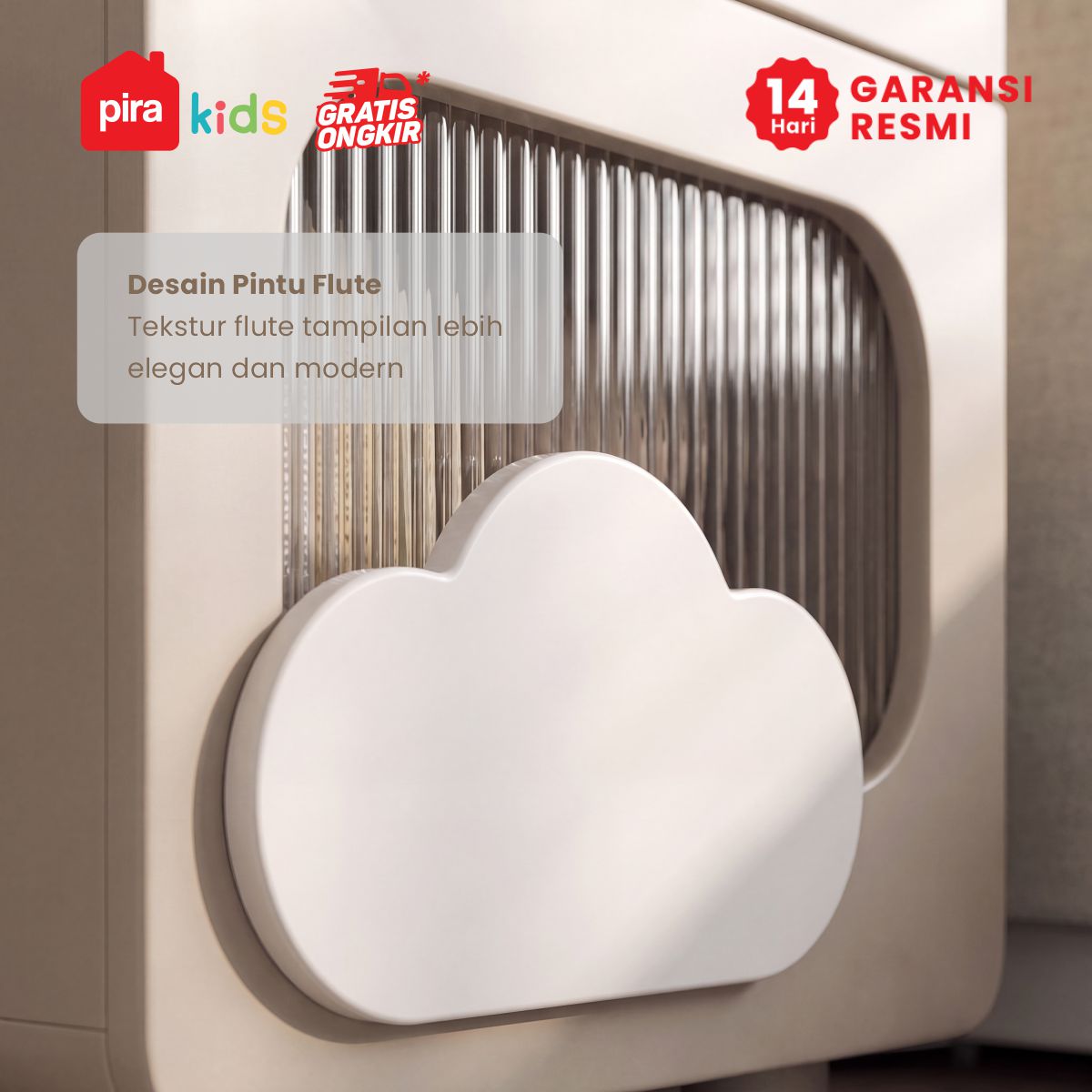 PIRA KIDS - KUMMO NS40D MEJA NAKAS ANAK / MEJA SUDUT / MEJA SAMPING warna LIGHT TAUPE - WHITE - PIRA KIDS - foto 6