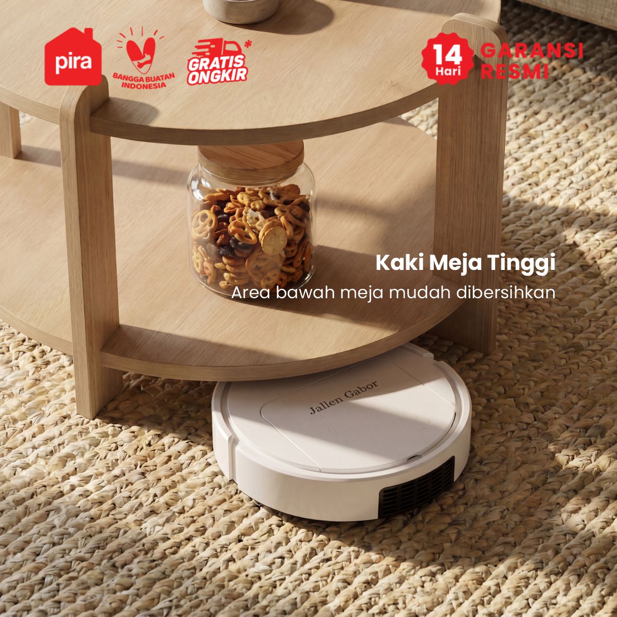 PIRA -  NOLA CT60 R MEJA TAMU / MEJA RUANG TAMU / MEJA SAMPING warna PRO OAK - PIRA - foto 5