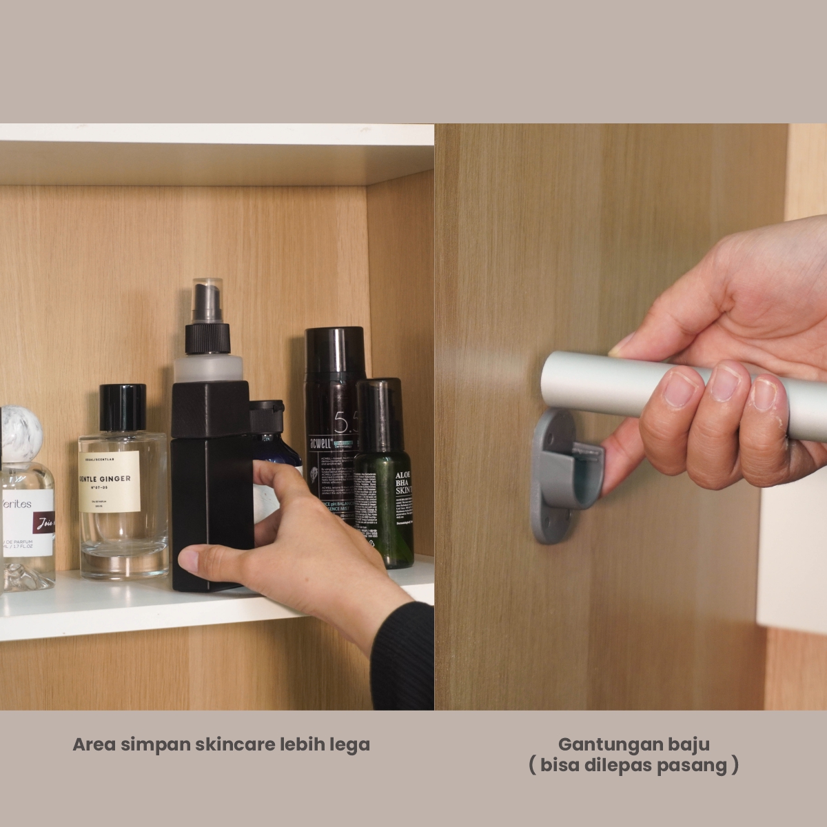 PIRA METROPOLIS OX - ARUNA AVA WDD 3 LEMARI PAKAIAN 3 PINTU DENGAN KACA RIAS warna PRO OAK - WHITE - PIRA METROPOLIS OX - foto 6