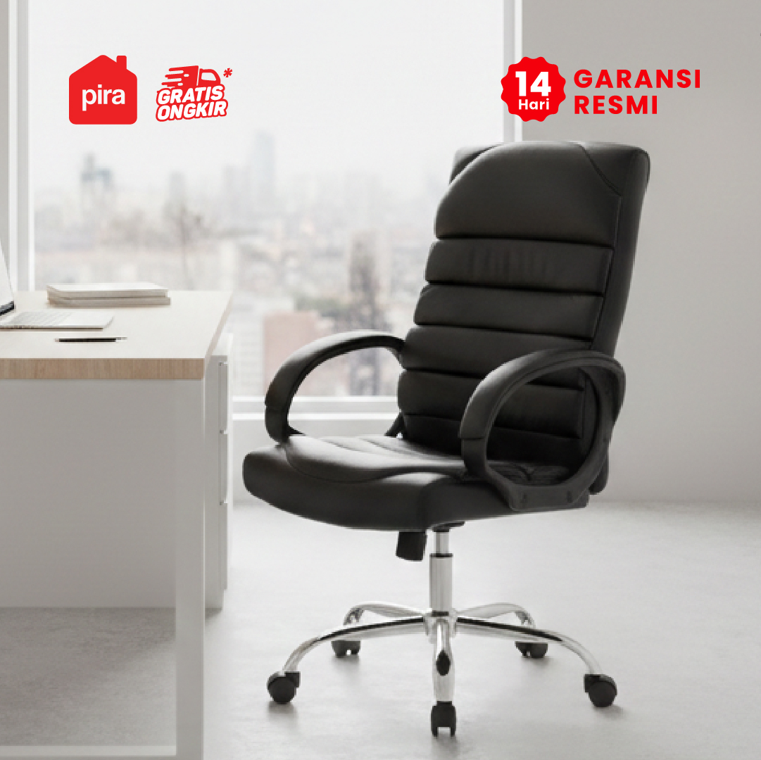 PIRA BAVARIAN - ATLANTA PC KURSI KERJA / KURSI KANTOR PRESIDENT CHAIR HITAM - BLACK warna BLACK - PIRA WORK - foto 1