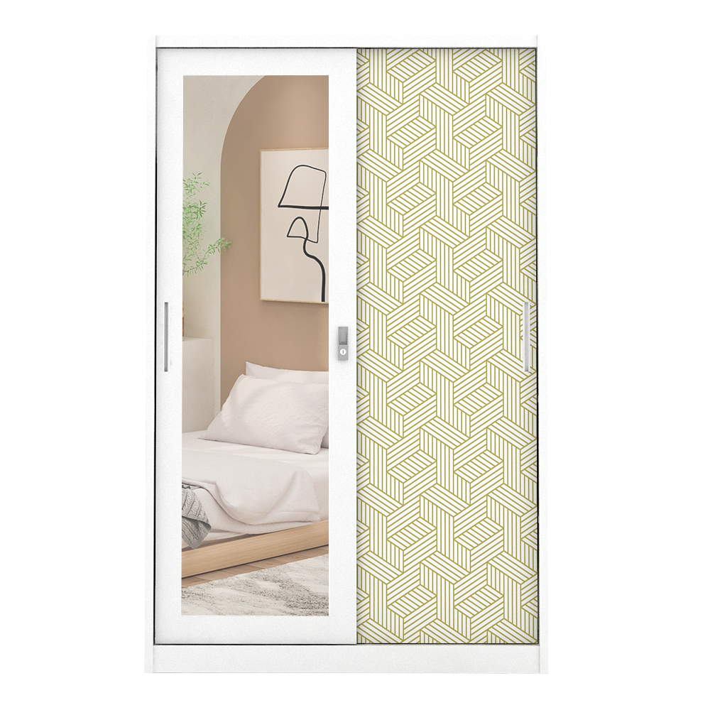 PIRA METROPOLIS -  STAHL 120A MWDSL LEMARI PAKAIAN BESI SLIDING / PINTU GESER warna WHITE - OLIVE - METROPOLIS - foto 2