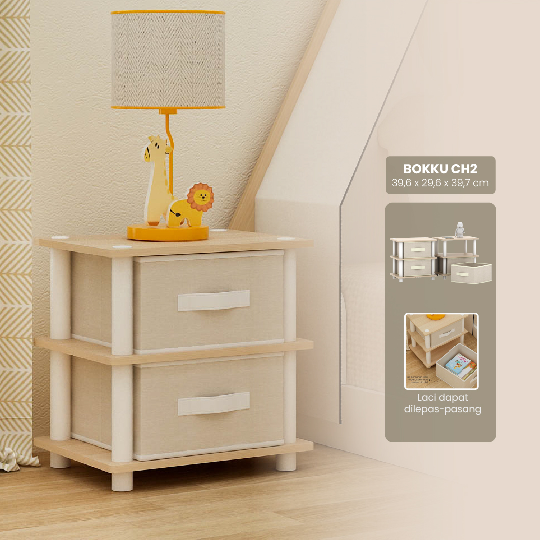 PIRA KIDS - BOKKU CH2 LEMARI LACI warna PRO OAK - PIRA KIDS - foto 1