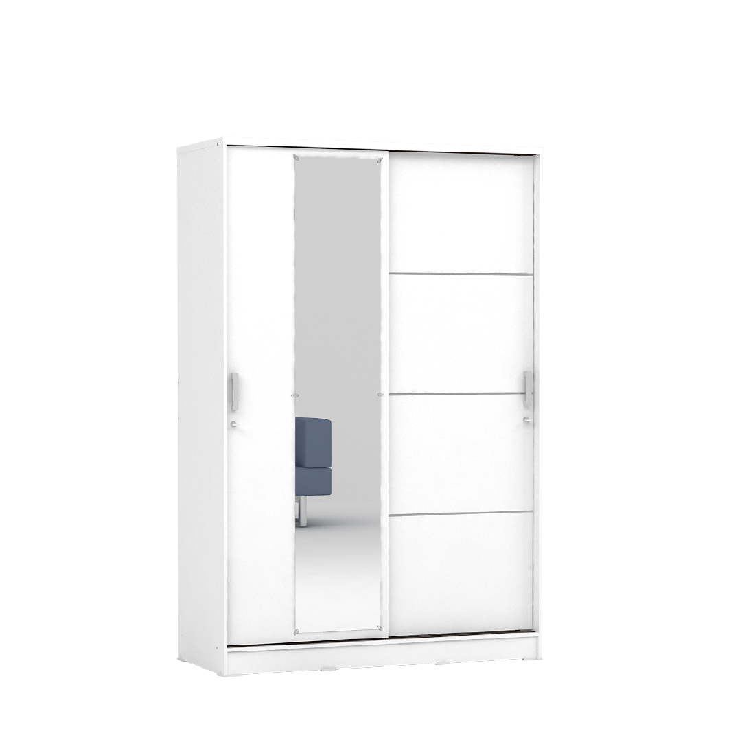 PIRA METROPOLIS - ALBA BAZ SL120LT LEMARI PAKAIAN 2 PINTU GESER warna WHITE - METROPOLIS - foto 4
