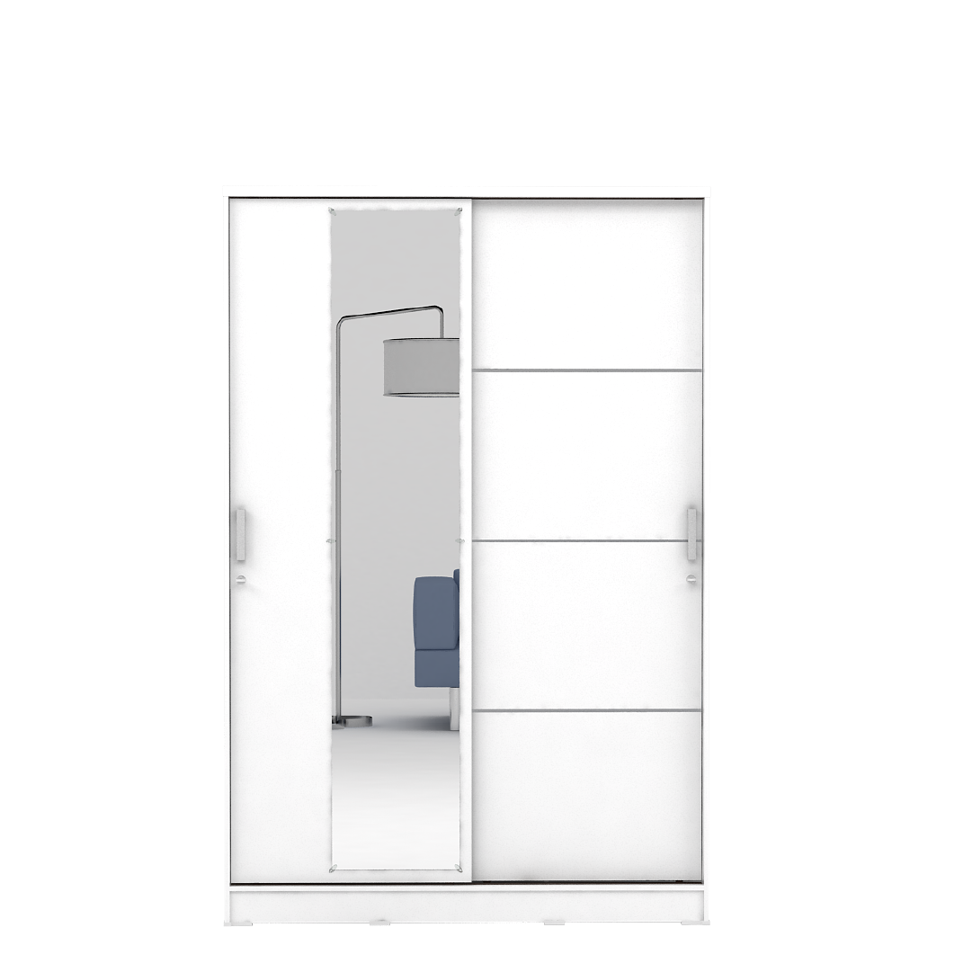 PIRA METROPOLIS - ALBA BAZ SL120LT LEMARI PAKAIAN 2 PINTU GESER warna WHITE - METROPOLIS - foto 3
