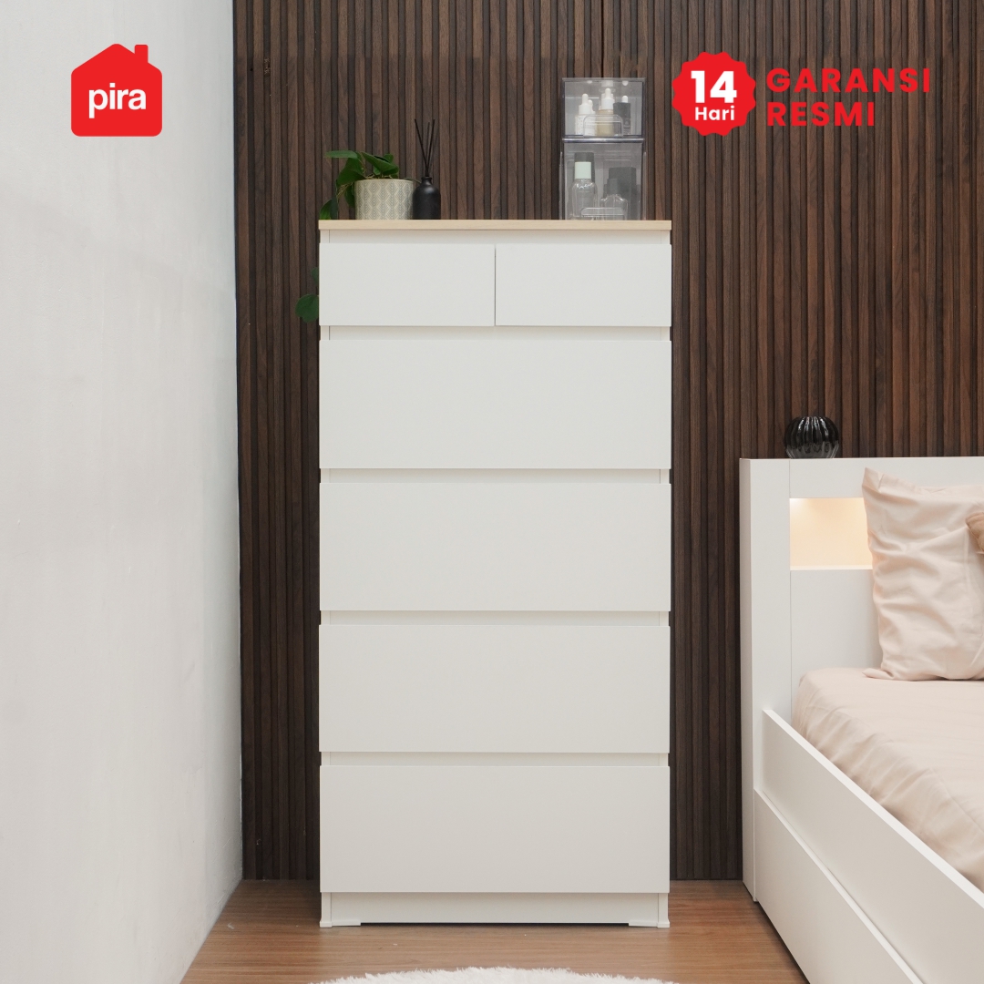 PIRA -  LINUS CH4+2 LEMARI LACI / LEMARI SUSUN / DRAWER warna WHITE - PRO OAK - PIRA - foto 4