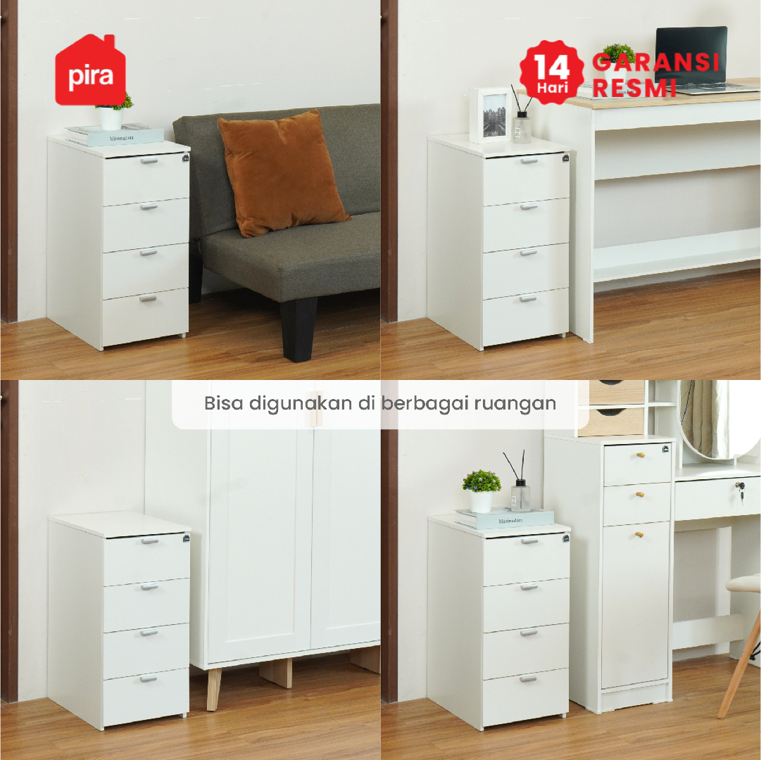 PIRA METROPOLIS - LUNAR CH4 LEMARI LACI 4 SUSUN / DRAWER warna WHITE - PIRA METROPOLIS - foto 10