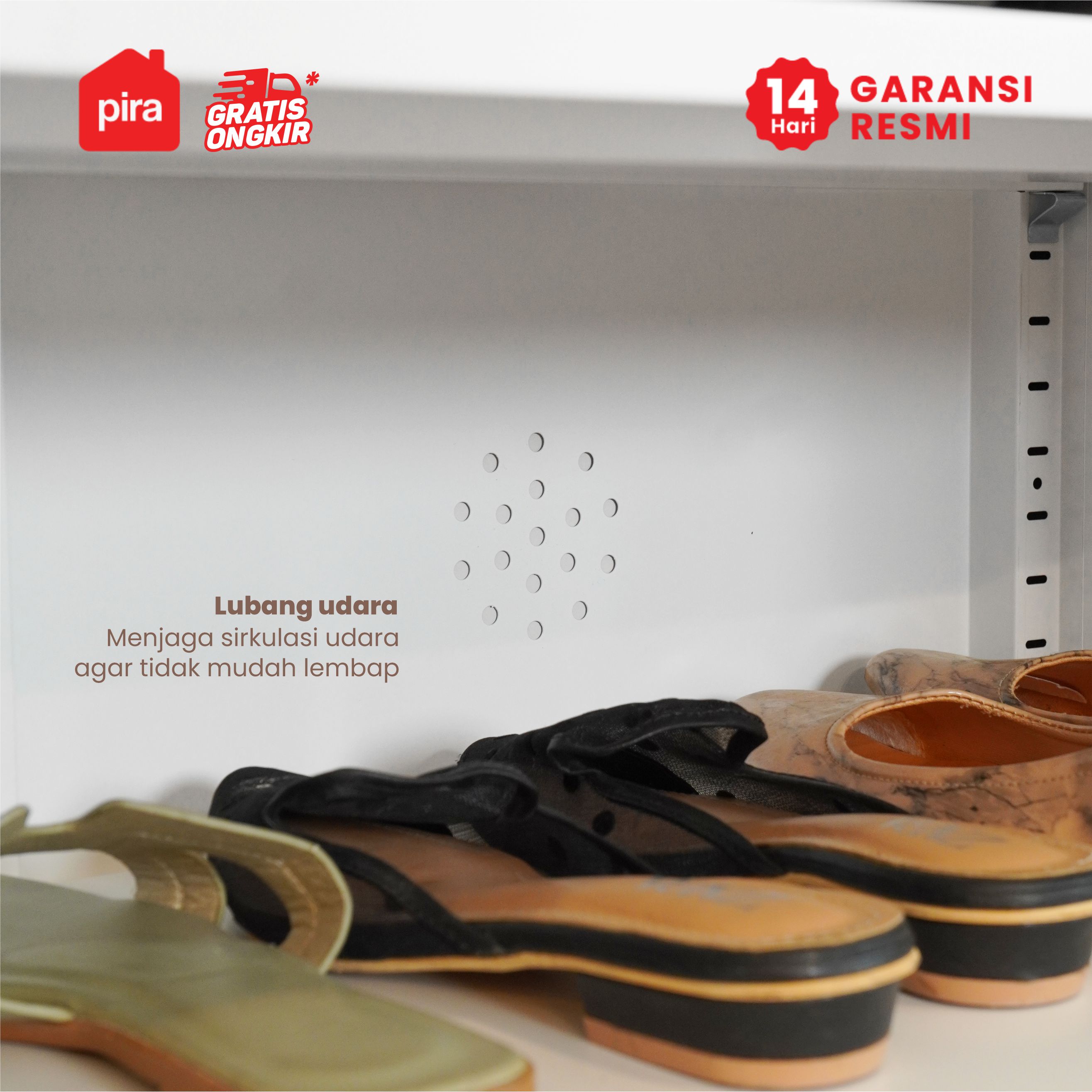 PIRA - BOLT MSR DR P RAK SEPATU BESI / LEMARI SEPATU / RAK BESI SERBAGUNA warna WHITE - PIRA - foto 9