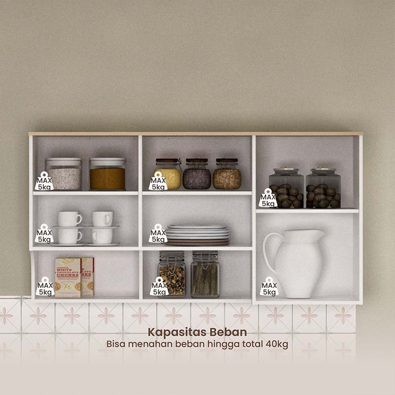 PIRA METROPOLIS - ASHLEY AVA KC WU120 RB RAK DAPUR / RAK GANTUNG DAPUR / KITCHEN SET ATAS warna WHITE - PRO OAK - PIRA METROPOLIS - foto 2