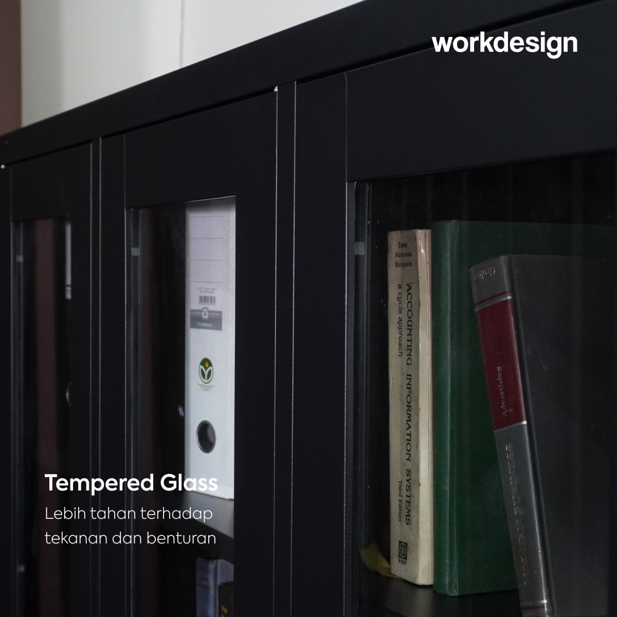 WORKDESIGN BURO AVA MBC 3 HG RAK BUKU BESI / LEMARI ARSIP KANTOR warna BLACK - WORKDESIGN - foto 6
