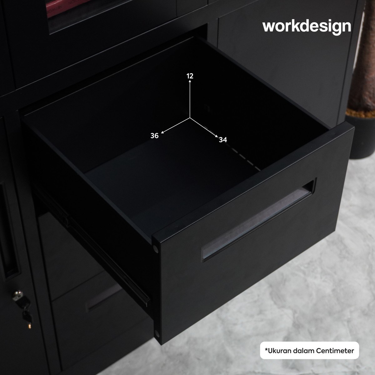 WORKDESIGN BURO AVA MBC 3 HG RAK BUKU BESI / LEMARI ARSIP KANTOR warna BLACK - WORKDESIGN - foto 7