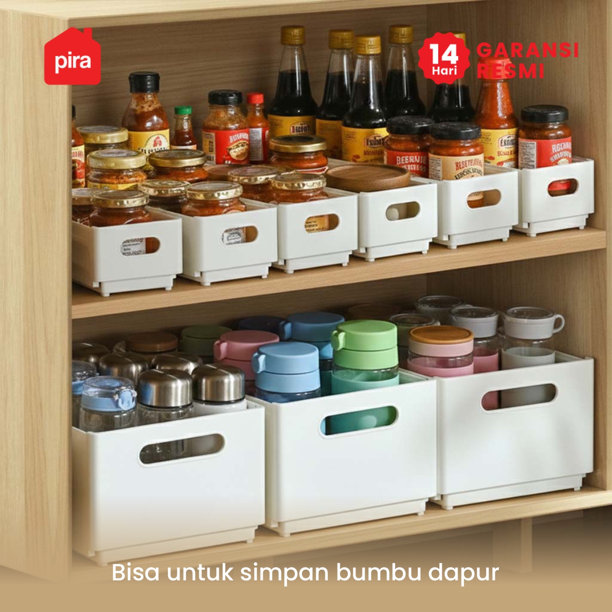PIRA - NORI PSD SEKAT LACI PEMBATAS / KOTAK PENYIMPANAN EXPANDABLE / STORAGE ORGANIZER SERBAGUNA warna CREAM - PIRA - foto 4