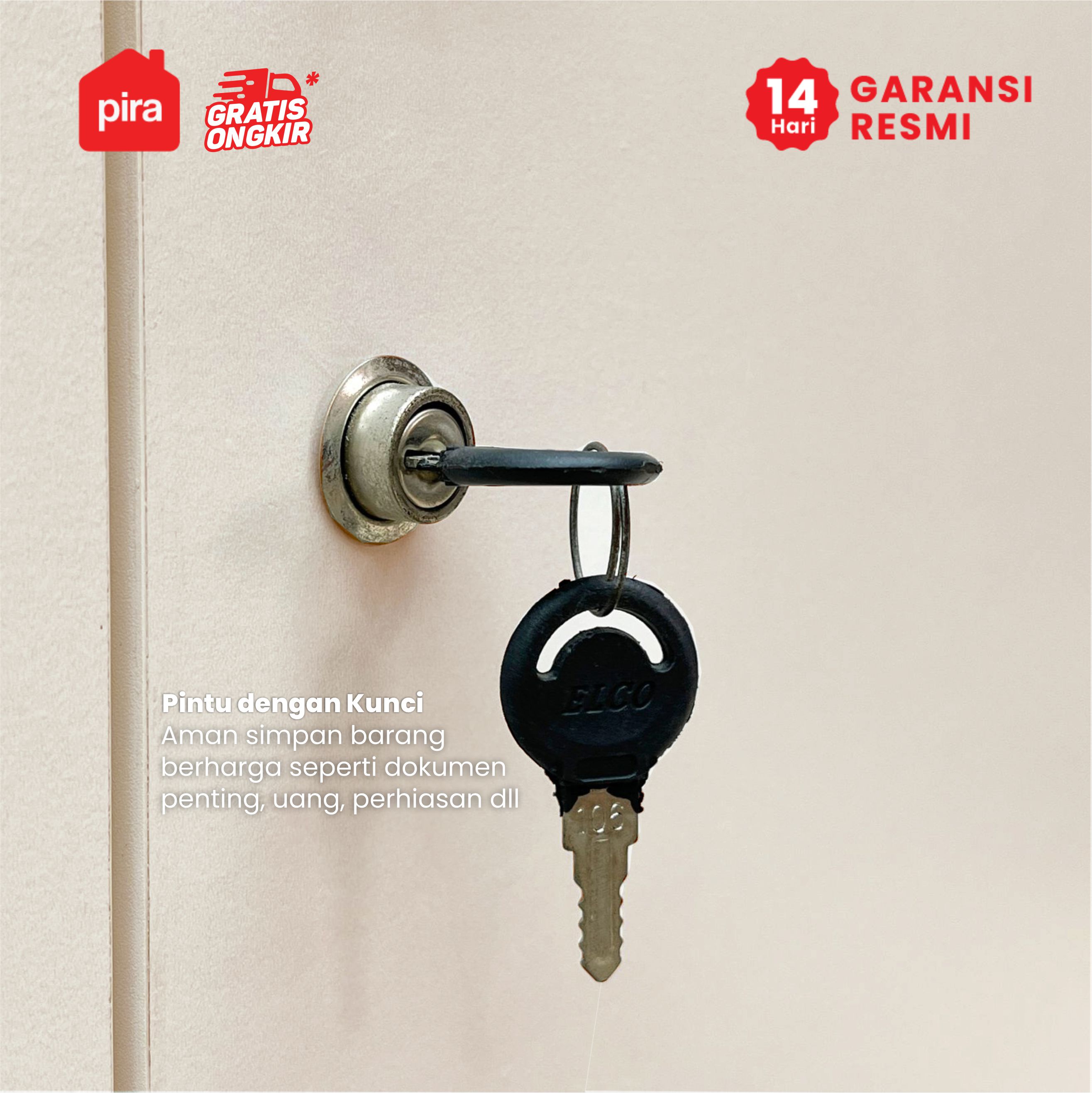 PIRA METROPOLIS OX - ARUNA 3P A LEMARI PAKAIAN 3 PINTU warna PRO OAK - LIGHT TAUPE - PIRA METROPOLIS - foto 3
