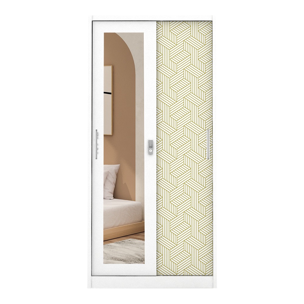PIRA METROPOLIS - STAHL 90A MWDSL LEMARI PAKAIAN BESI SLIDING / PINTU GESER warna WHITE - OLIVE - METROPOLIS - foto 2