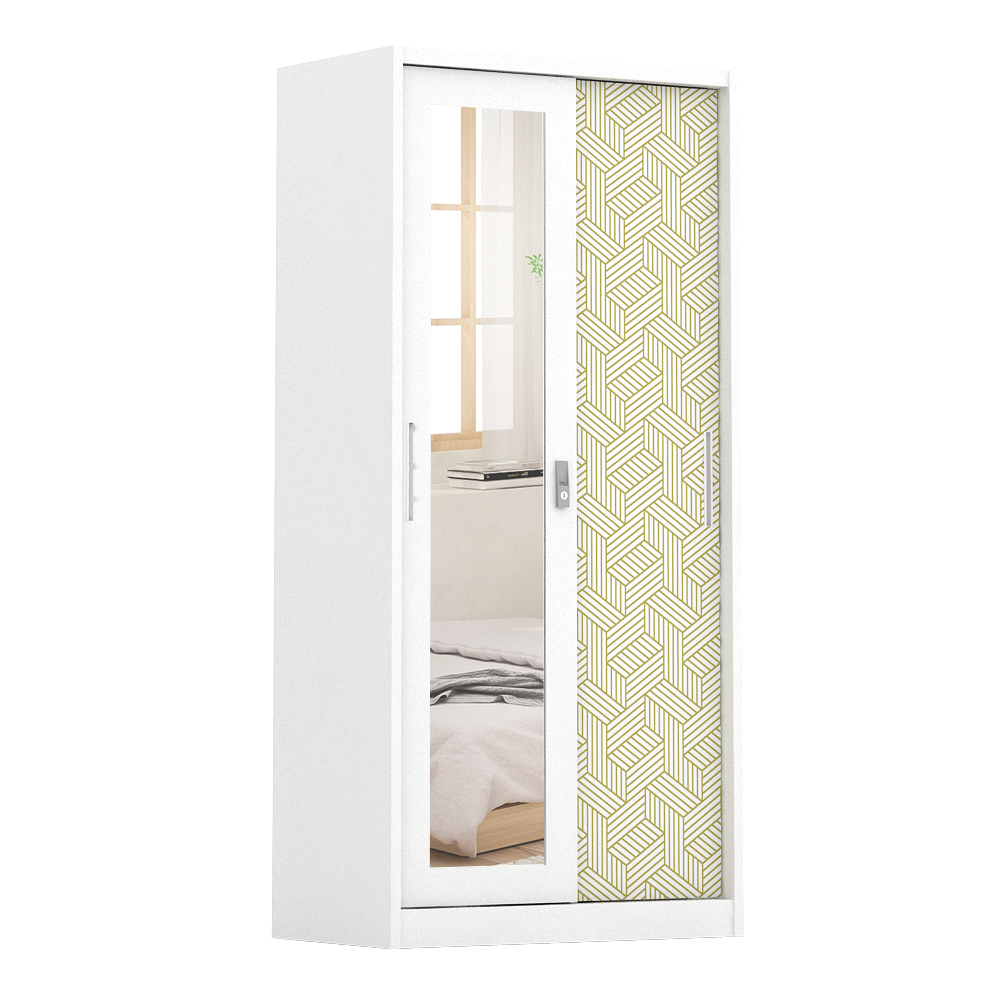 PIRA METROPOLIS - STAHL 90A MWDSL LEMARI PAKAIAN BESI SLIDING / PINTU GESER warna WHITE - OLIVE - METROPOLIS - foto 3