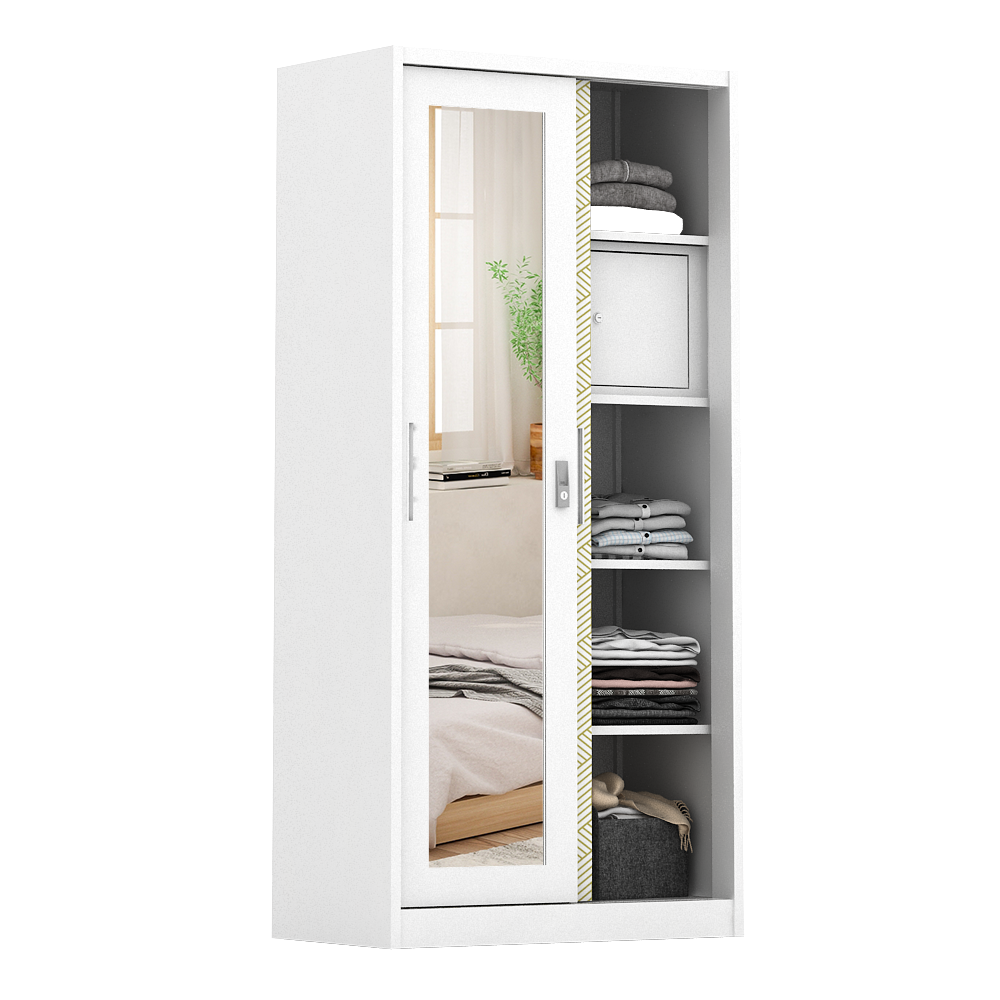 PIRA METROPOLIS - STAHL 90A MWDSL LEMARI PAKAIAN BESI SLIDING / PINTU GESER warna WHITE - OLIVE - METROPOLIS - foto 4