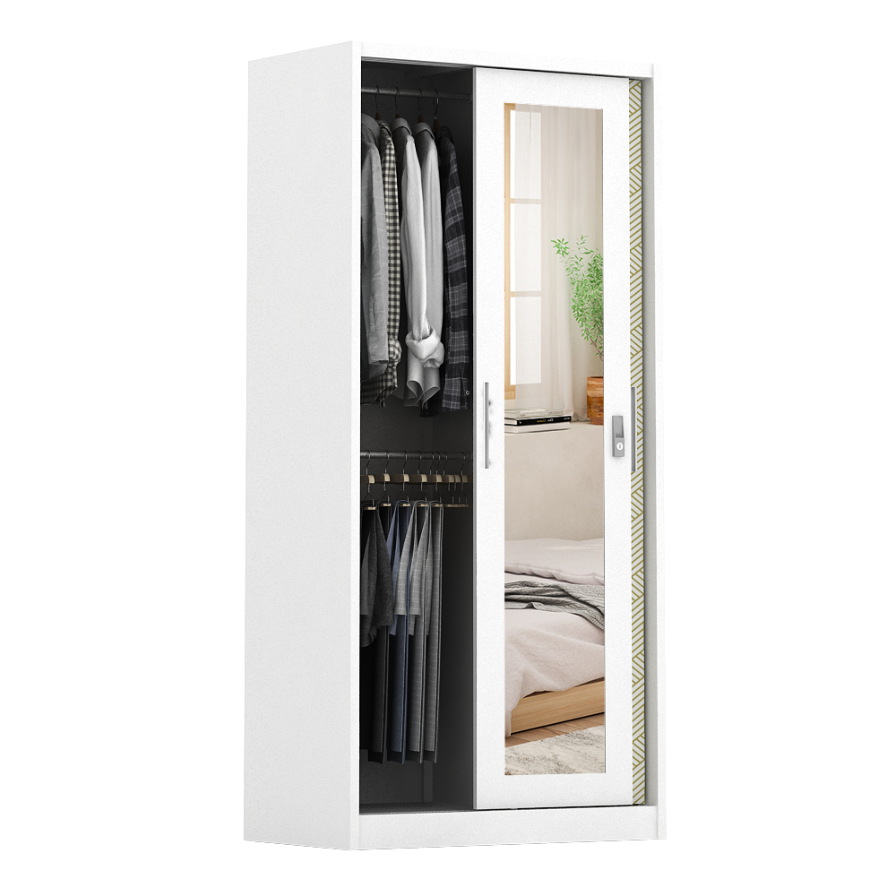 PIRA METROPOLIS - STAHL 90A MWDSL LEMARI PAKAIAN BESI SLIDING / PINTU GESER warna WHITE - OLIVE - METROPOLIS - foto 5
