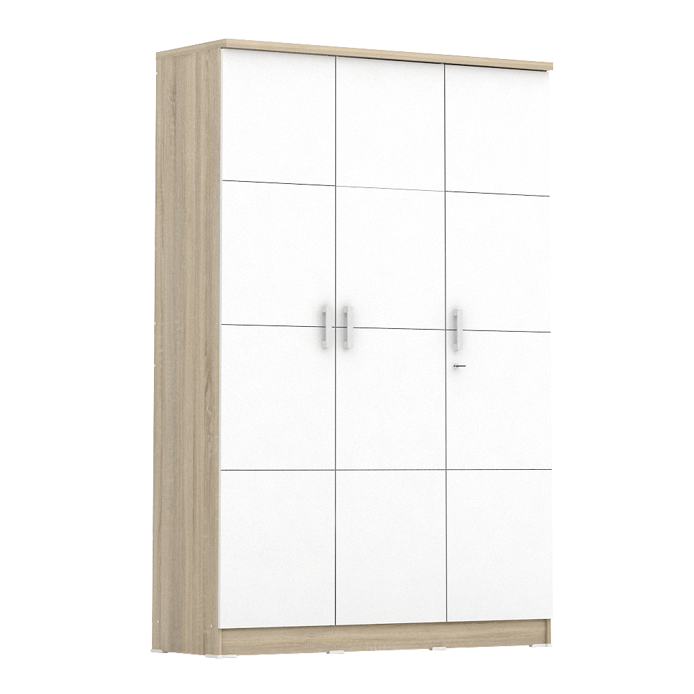 PIRA METROPOLIS - ALBA BAZ 3P LEMARI PAKAIAN 3 PINTU warna SONOMA OAK - WHITE - METROPOLIS - foto 5