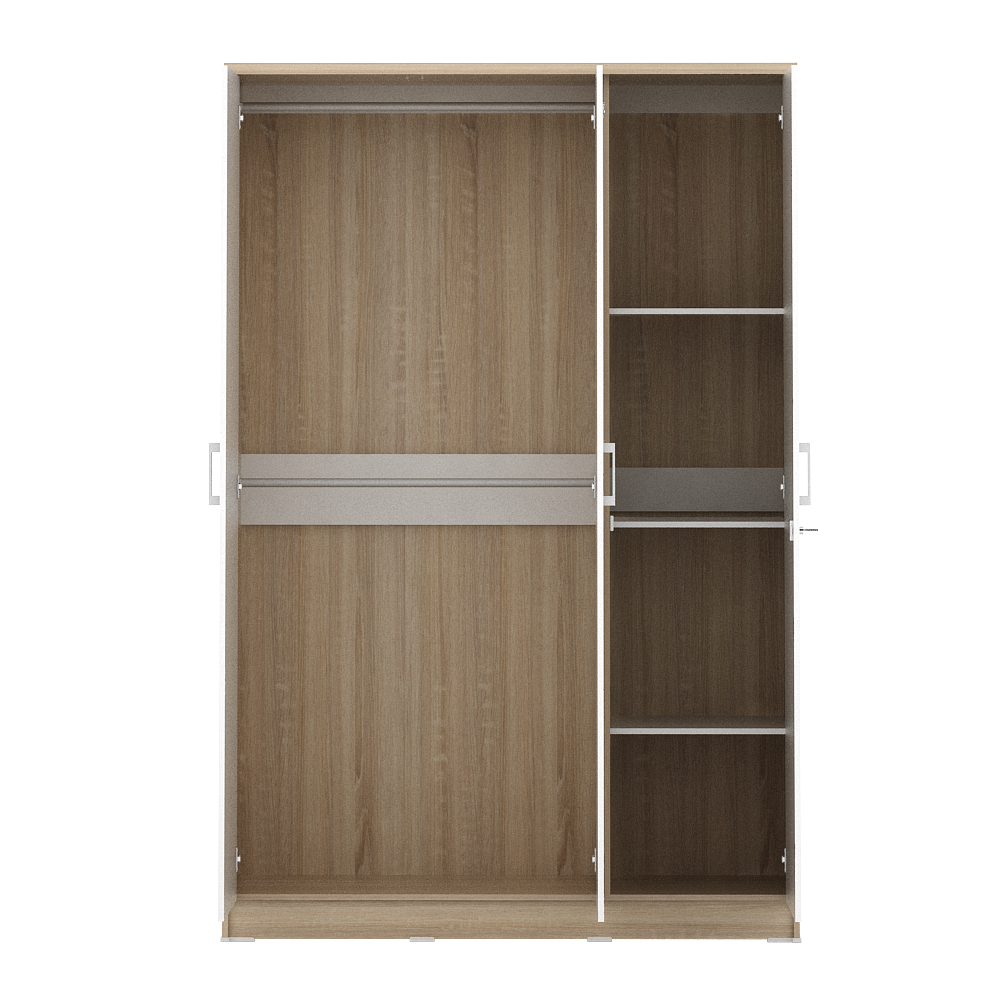PIRA METROPOLIS - ALBA BAZ 3P LEMARI PAKAIAN 3 PINTU warna SONOMA OAK - WHITE - METROPOLIS - foto 6