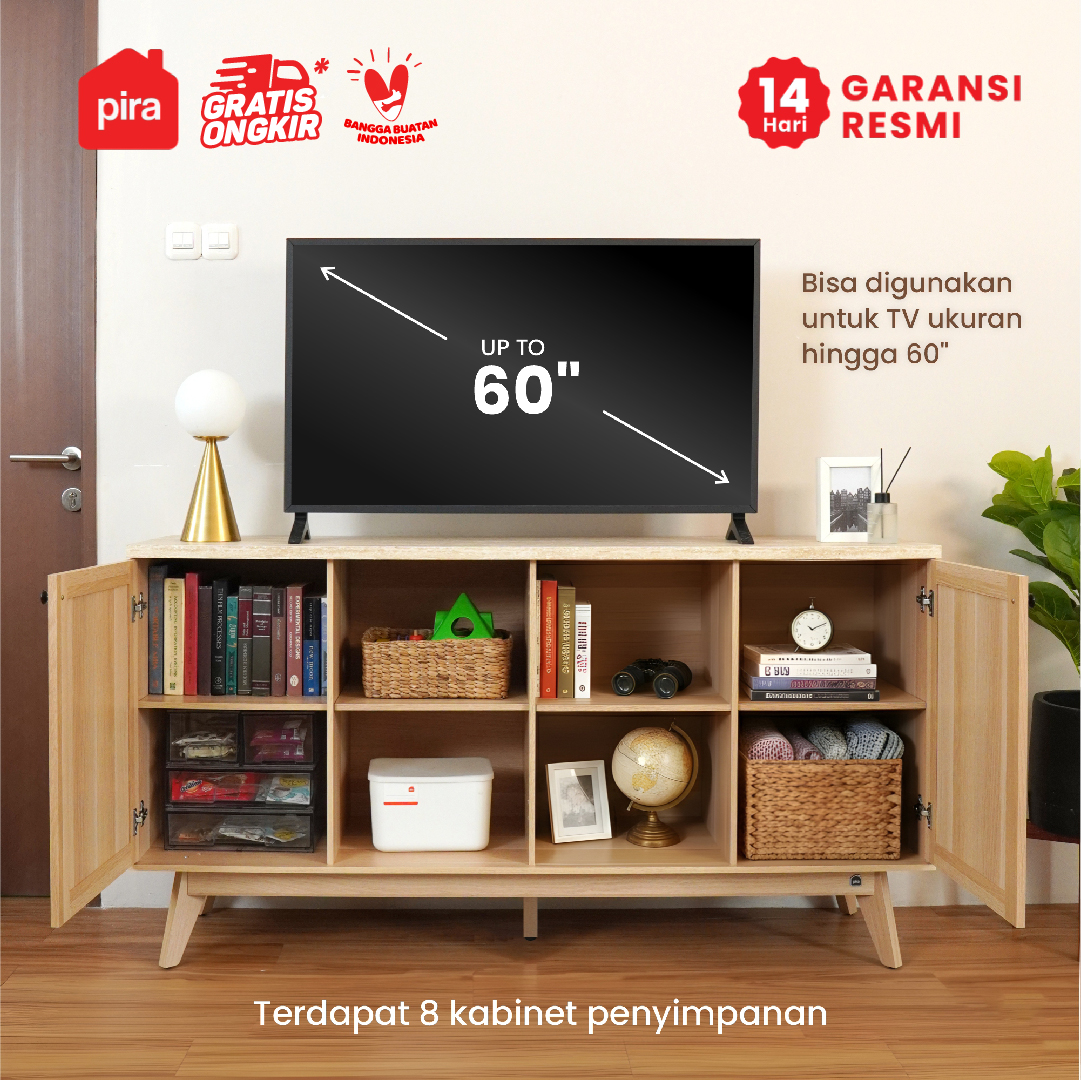 PIRA -  MAISON SB160 BUFET / SIDEBOARD / LEMARI KABINET / MEJA TV warna PRO OAK - TRAVERTINE - PIRA - foto 4
