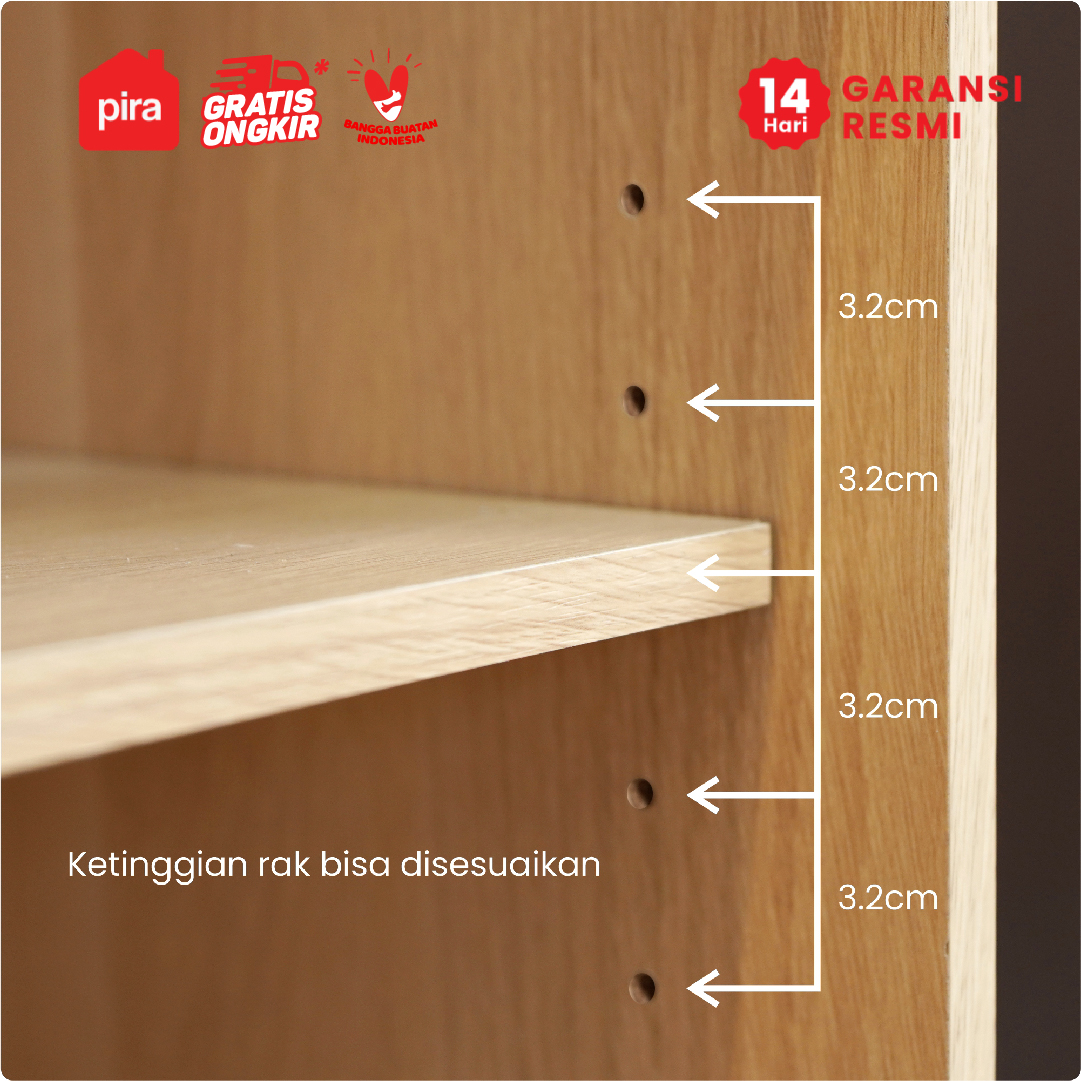 PIRA -  MAISON SB160 BUFET / SIDEBOARD / LEMARI KABINET / MEJA TV warna PRO OAK - TRAVERTINE - PIRA - foto 5