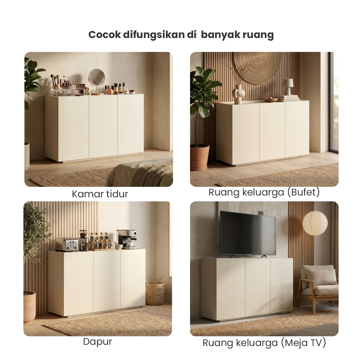 PIRA METROPOLIS OX - ABRAM SB120 BUFET / SIDEBOARD / LEMARI KABINET / KABINET TV / MEJA TV warna LIGHT TAUPE-TRAVERTINE - PIRA METROPOLIS - foto 8