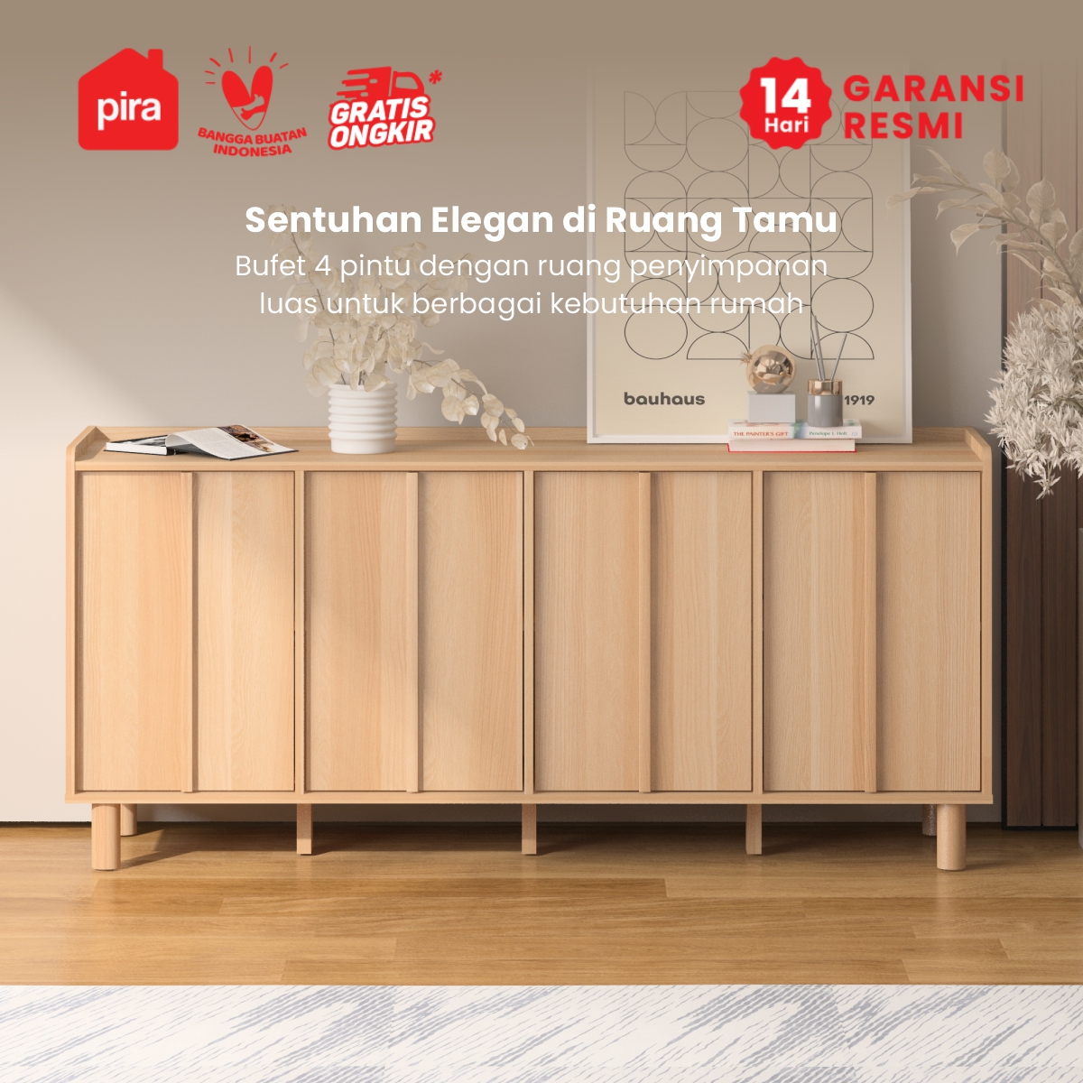 PIRA -  SHIBUI SB160 BUFET / SIDEBOARD / LEMARI KABINET / MEJA TV warna PRO OAK - PIRA - foto 3
