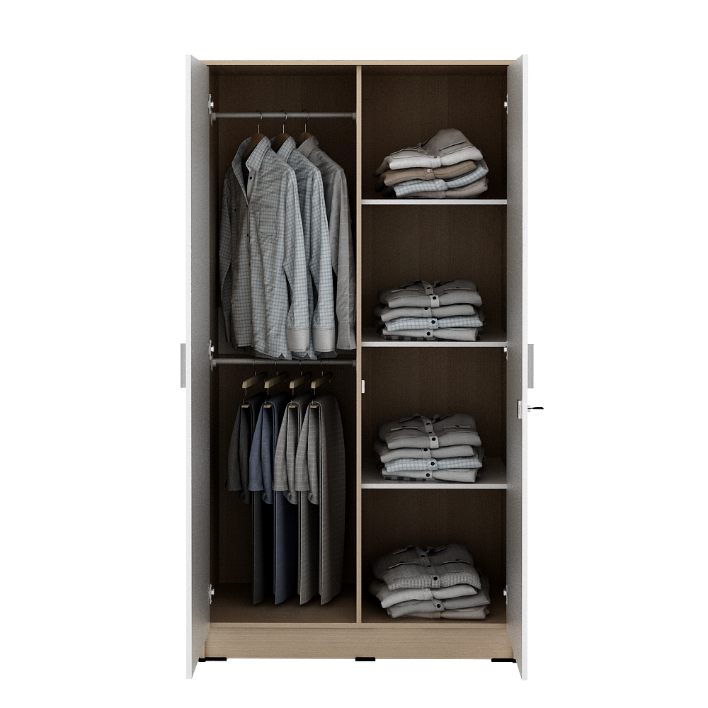 PIRA METROPOLIS OX -  ARUNA 2PM LEMARI PAKAIAN MEDIUM 2 PINTU warna PRO OAK - WHITE - PIRA METROPOLIS OX - foto 5