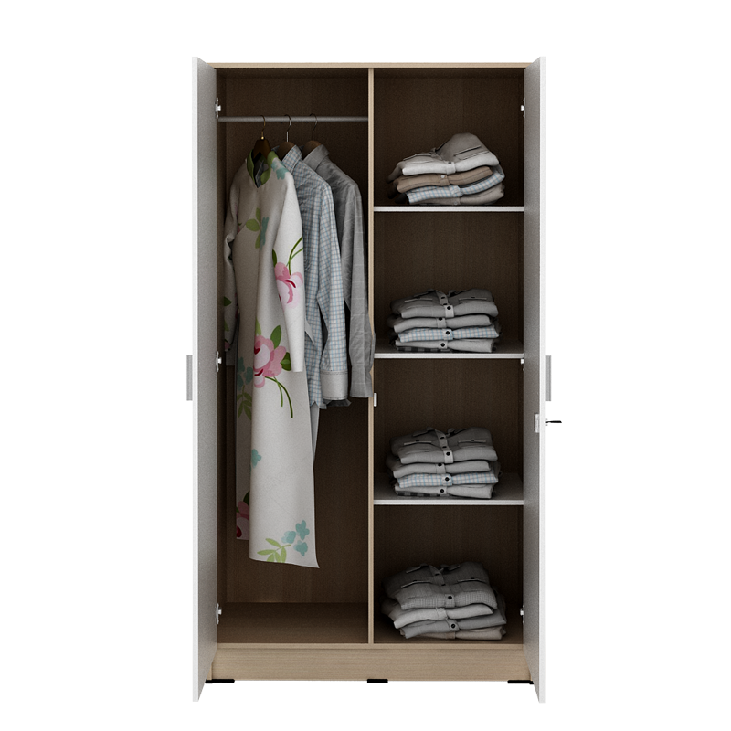 PIRA METROPOLIS OX -  ARUNA 2PM LEMARI PAKAIAN MEDIUM 2 PINTU warna PRO OAK - WHITE - PIRA METROPOLIS OX - foto 6