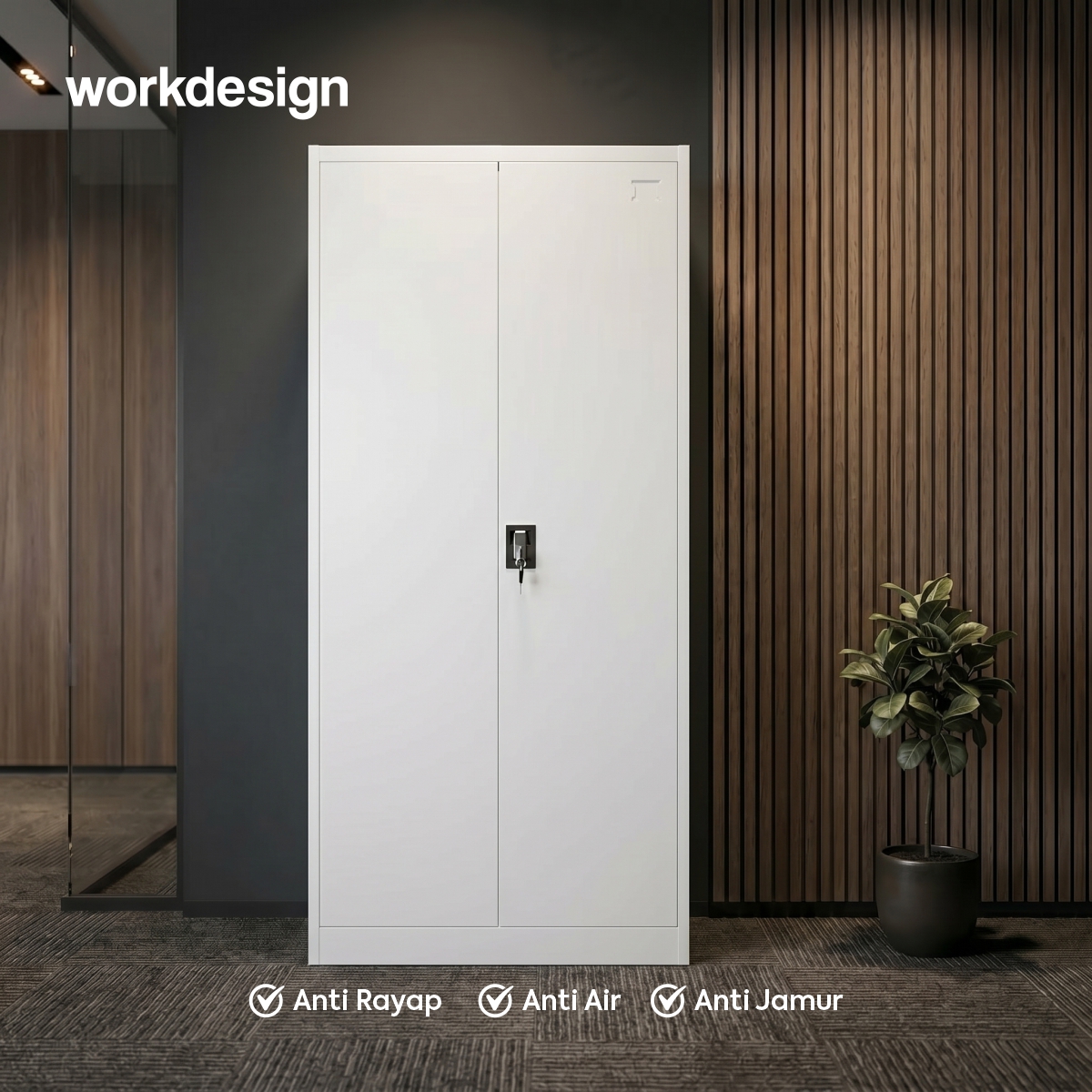 WORKDESIGN BURO AVA MBC 2 RAK BUKU BESI / LEMARI ARSIP KANTOR warna WHITE - WORKDESIGN - foto 2