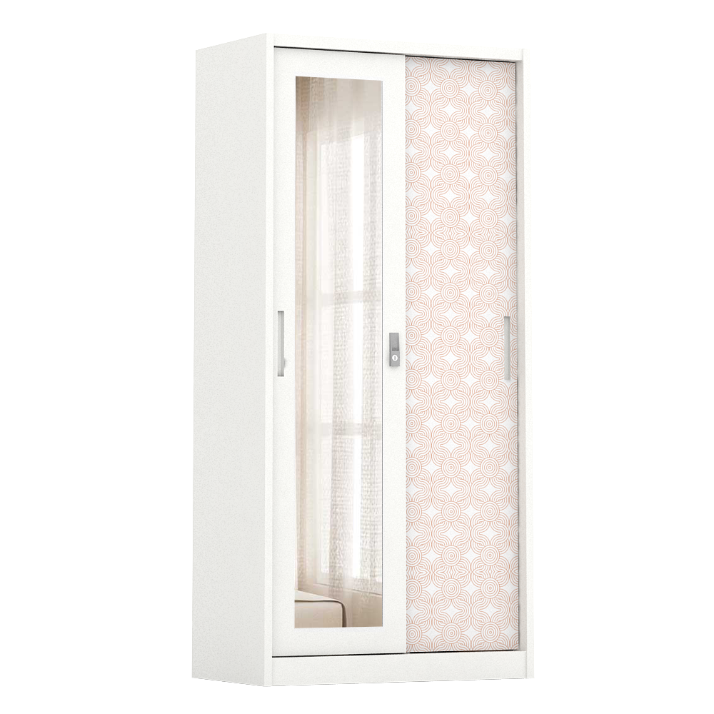PIRA BAVARIAN - WURF MWDSL 90 LEMARI PAKAIAN BESI SLIDING / PINTU GESER warna WHITE CLAY - BAVARIAN - foto 3