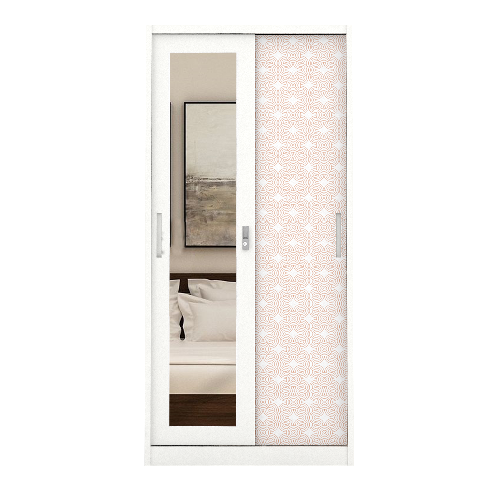 PIRA BAVARIAN - WURF MWDSL 90 LEMARI PAKAIAN BESI SLIDING / PINTU GESER warna WHITE CLAY - BAVARIAN - foto 4