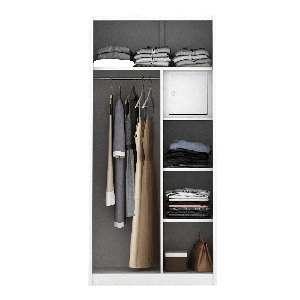 PIRA BAVARIAN - WURF MWDSL 90 LEMARI PAKAIAN BESI SLIDING / PINTU GESER warna WHITE CLAY - BAVARIAN - foto 6