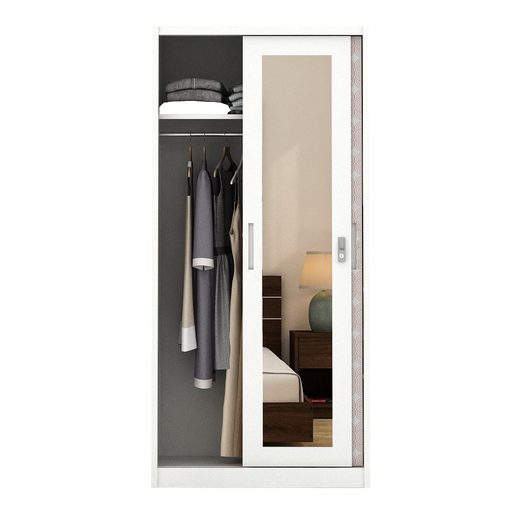 PIRA BAVARIAN - WURF MWDSL 90 LEMARI PAKAIAN BESI SLIDING / PINTU GESER warna WHITE CLAY - BAVARIAN - foto 8