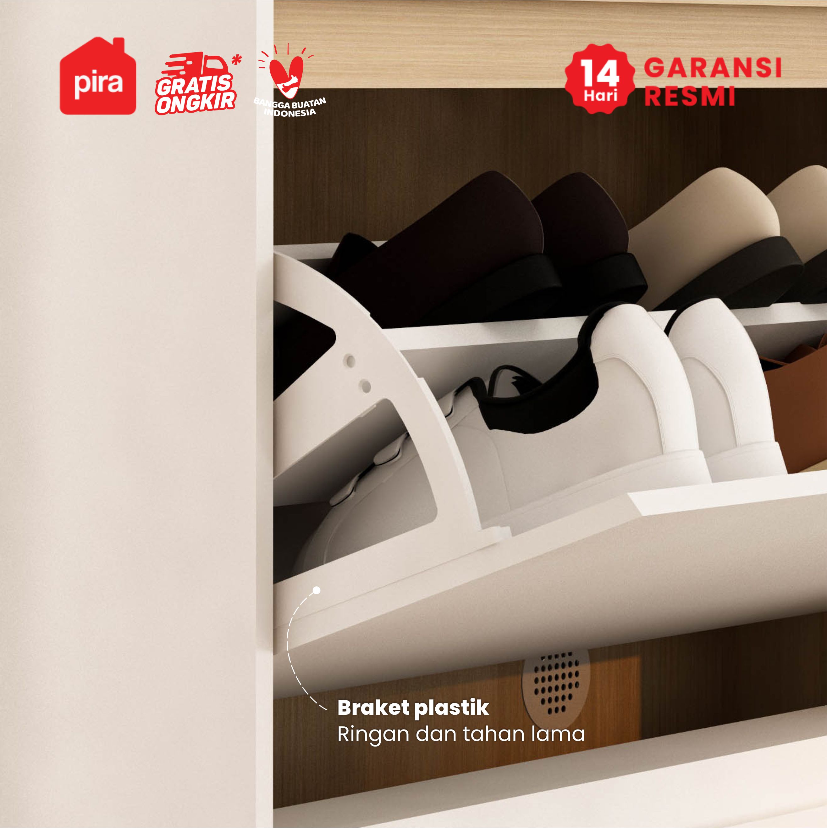 PIRA METROPOLIS OX - HIRO SR110P RAK SEPATU / LEMARI SEPATU / RAK SEPATU SUSUN TERTUTUP / KABINET / BUFET warna WHITE - PRO OAK - PIRA METROPOLIS - foto 7