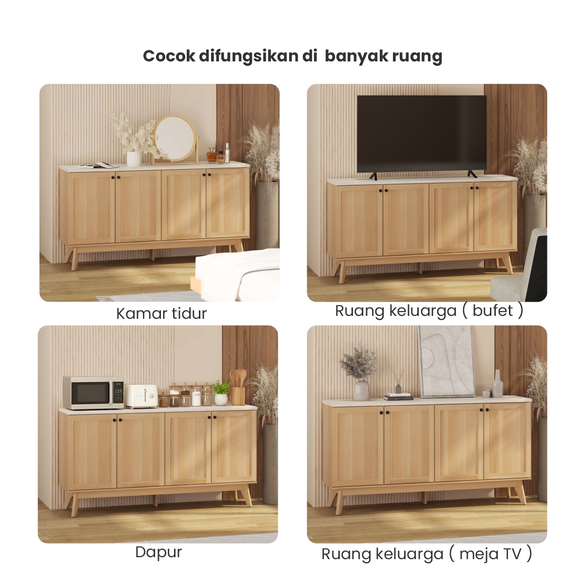 PIRA -  MAISON SB160 BUFET / SIDEBOARD / LEMARI KABINET / MEJA TV warna PRO OAK - TRAVERTINE - PIRA - foto 2