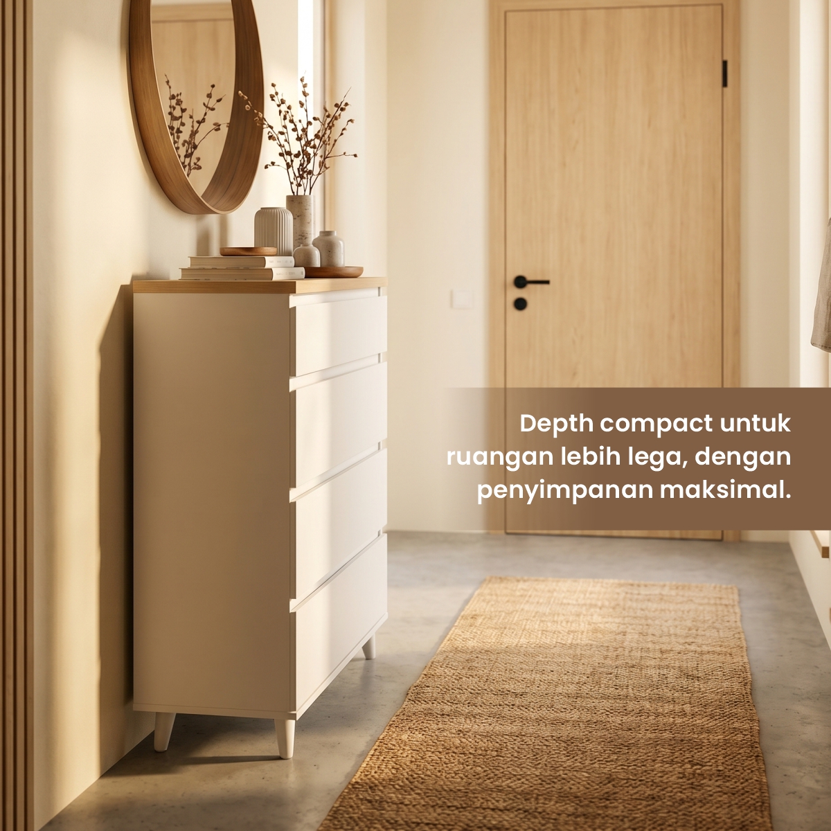 PIRA METROPOLIS OX - ARSEN CH4 LEMARI LACI / DRAWER / LEMARI SUSUN warna WHITE - PRO OAK - PIRA METROPOLIS - foto 3