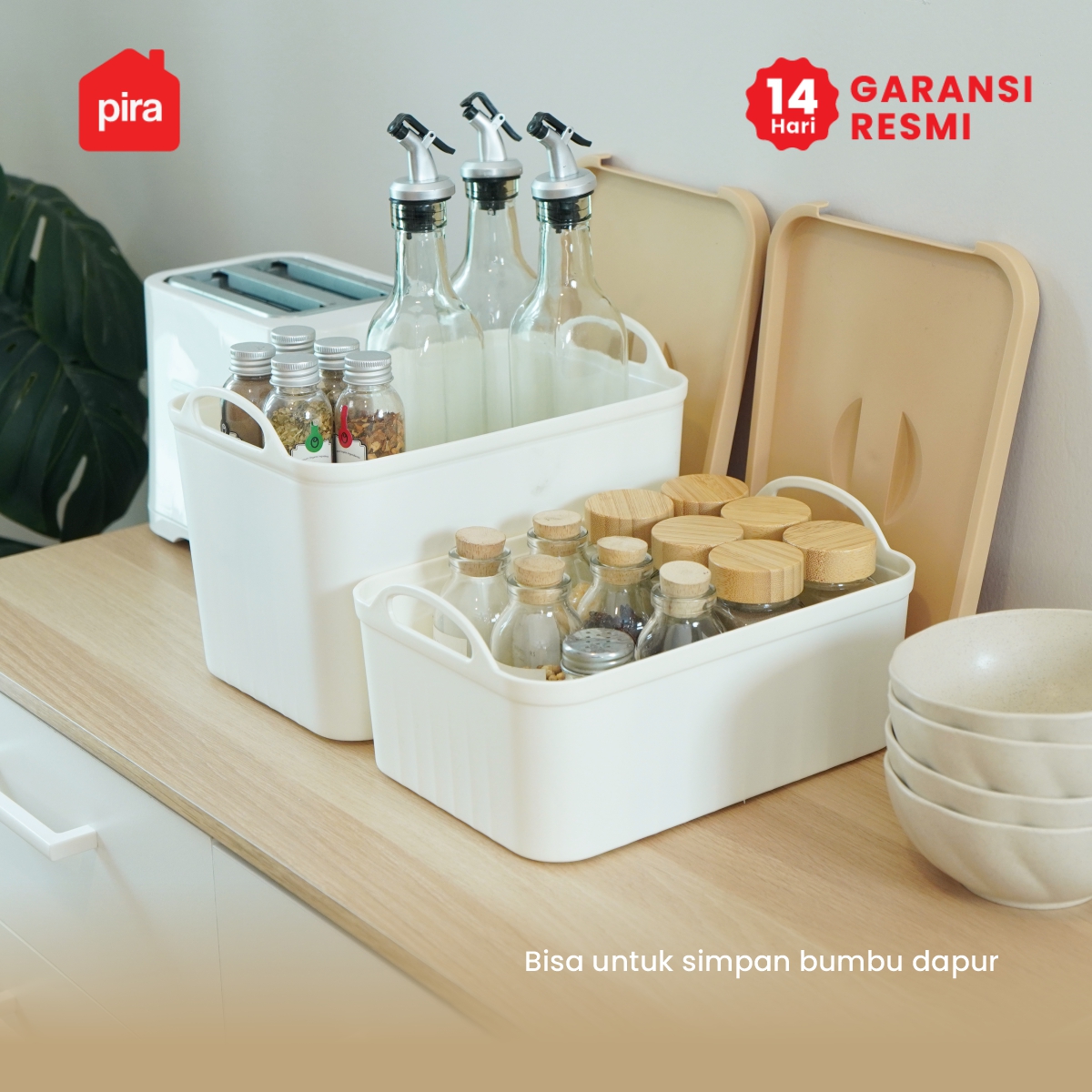 PIRA - MIYA PSB KOTAK PENYIMPANAN / BOX PENYIMPANAN BARANG / BOX PLASTIK / KOTAK PLASTIK / CONTAINER BOX PLASTIK warna WHITE - CREAM - PIRA - foto 4