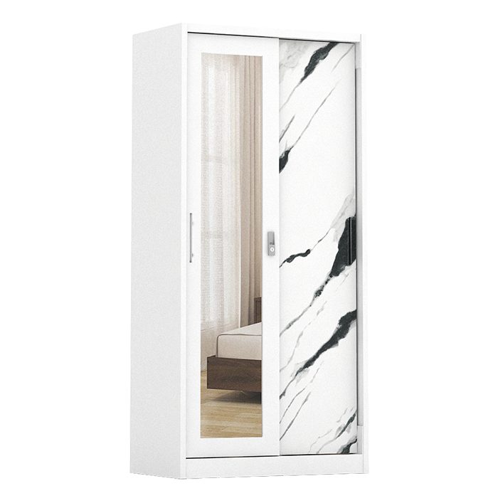 PIRA BAVARIAN - LAPPA 90 MWDSL LEMARI PAKAIAN BESI SLIDING / PINTU GESER warna DARK MARBLE - BAVARIAN - foto 2