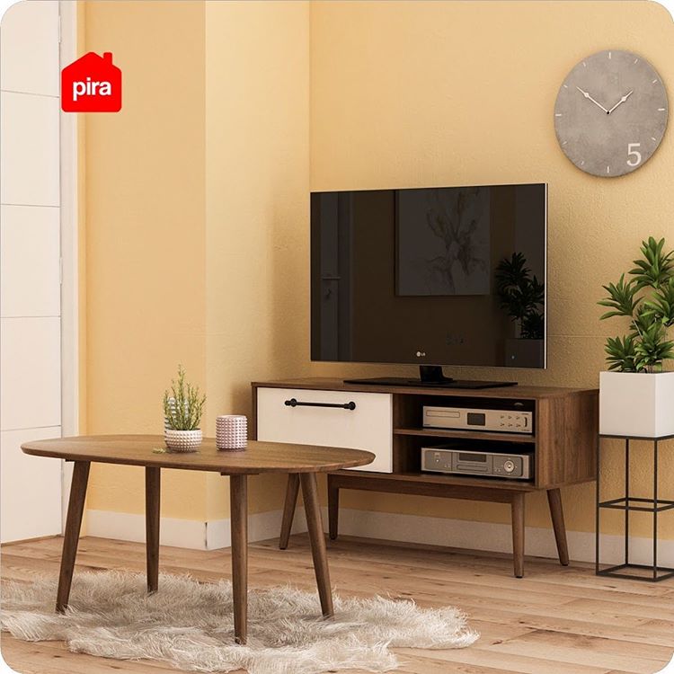 ODMUND TV120 warna BROWN WALNUT - WHITE - BAVARIAN - foto 2