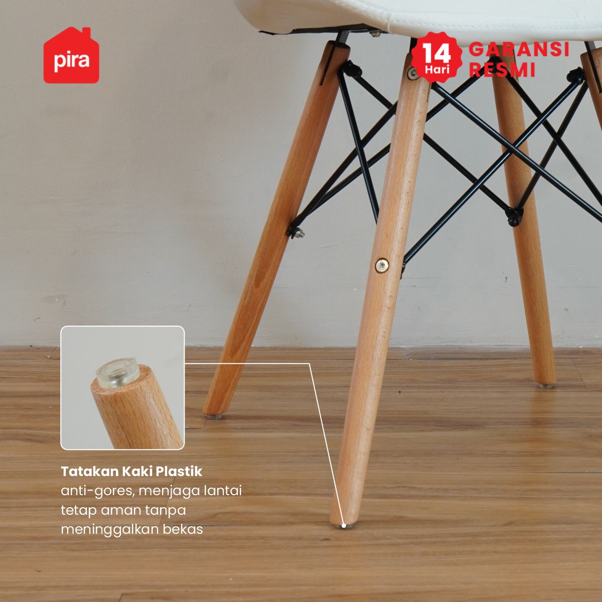 PIRA - GRETA A DC KURSI MAKAN / KURSI CAFE / KURSI MINIMALIS warna WHITE - PIRA - foto 4