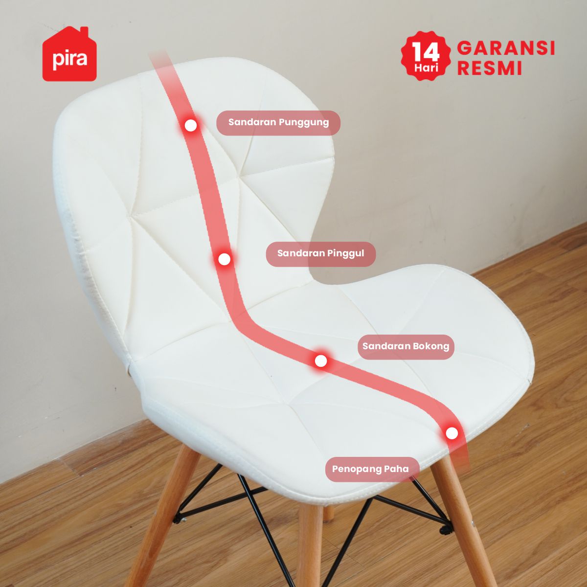 PIRA - GRETA A DC KURSI MAKAN / KURSI CAFE / KURSI MINIMALIS warna WHITE - PIRA - foto 5